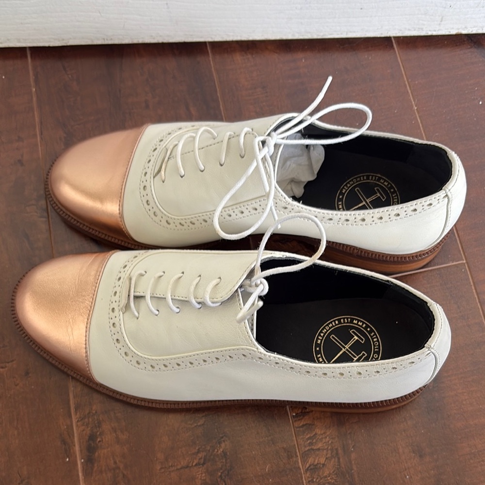 Made in Italy Trendy Women's Oxford and Loafer Shoes white rose gold